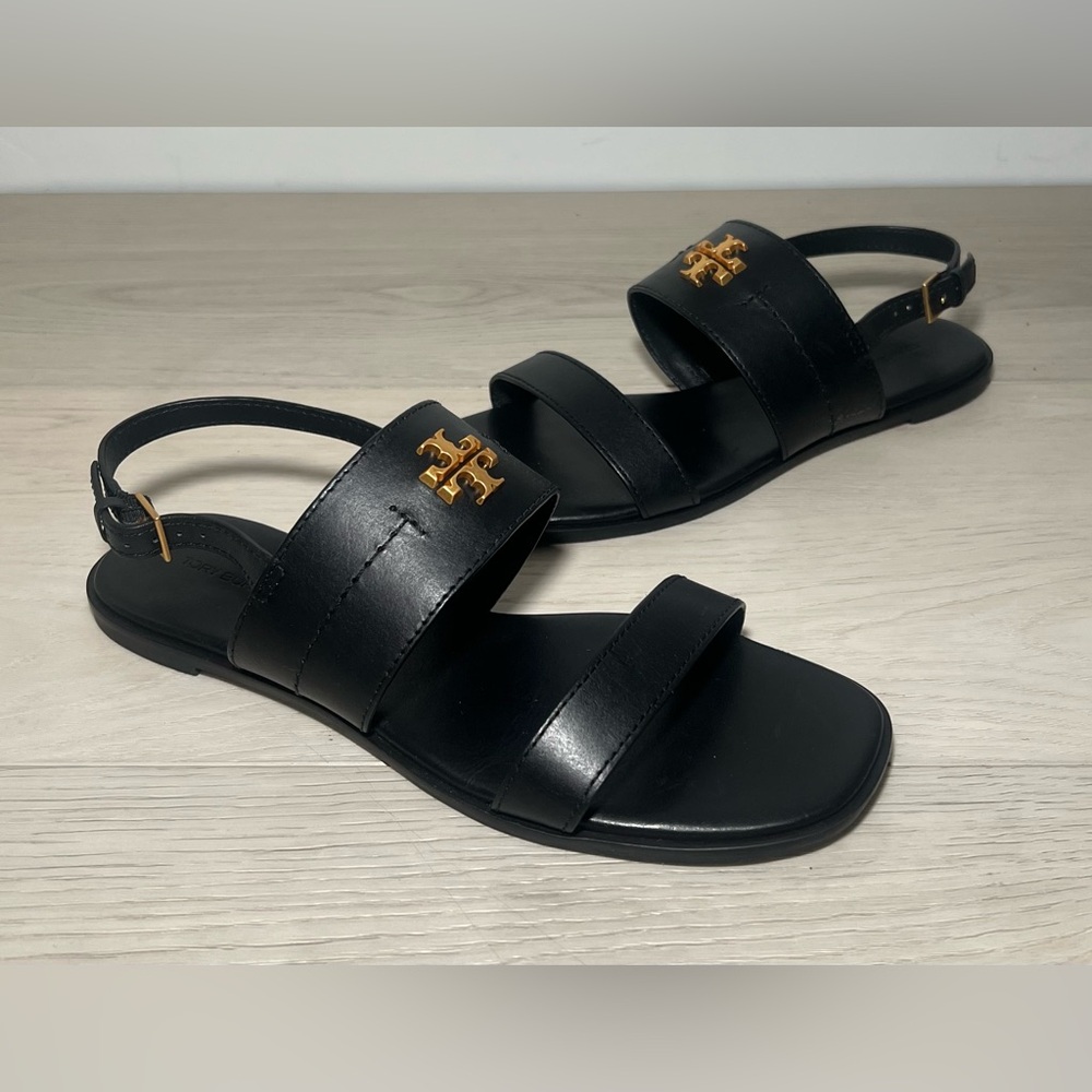 +Tory Burch Womens Vanchetta Leather Mini Everly Back Strap Flat Sandals. Sz 9.5